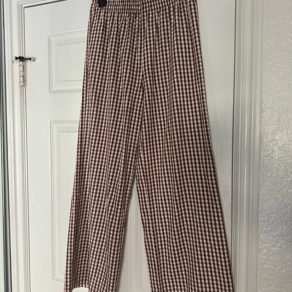 Rylee + Cru Brown and White Gingham Pants - Picture 2 of 5